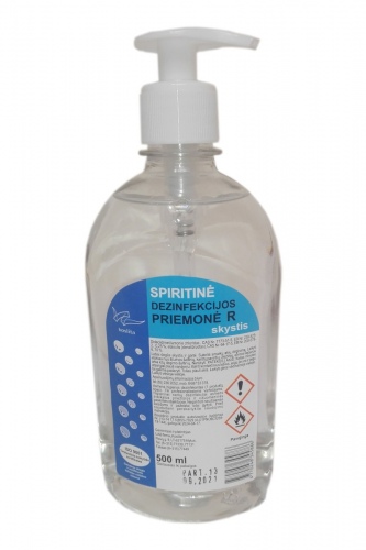 Dezinfekcinė spiritinė priemonė rankoms, su dozatoriumi, 500 ml