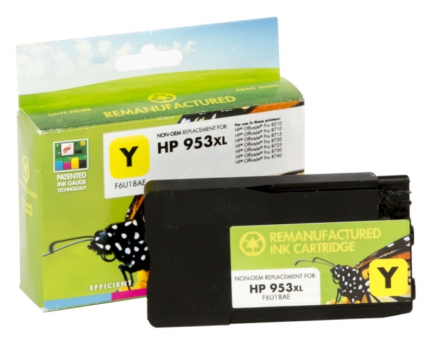 Neoriginali Static Control HP No.953 XL (F6U18AE) Nauja mikroschema, geltona kasetė