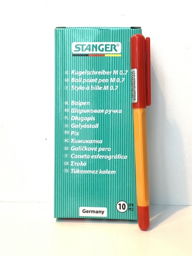 Stanger Tušinukas Finepoint Softgrip 0.7 mm, raudonas, pakuotėje 50 vnt 18000300057