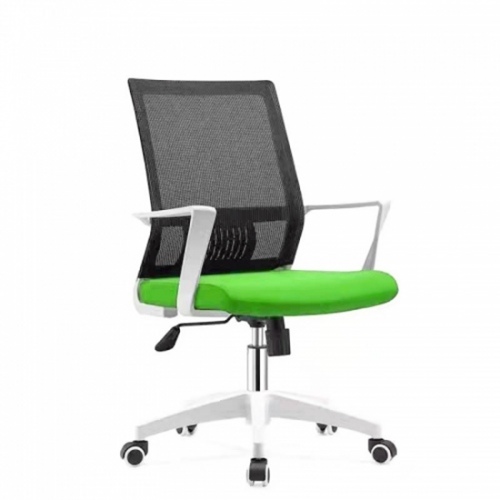 Biuro kėdė HOBEN su fiksuotais porankiais, balta/žalia/juoda