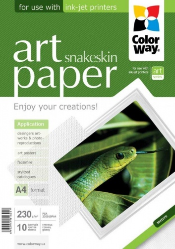 Dekoratyvinis popierius ColorWay gyvatės oda, A4, 230g, blizgus (10)  0710-612
