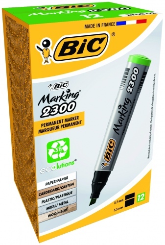 Bic Permanentinis žymeklis Eco 2300 4-5 mm, žalias, pakuotėje 12 vnt 300027