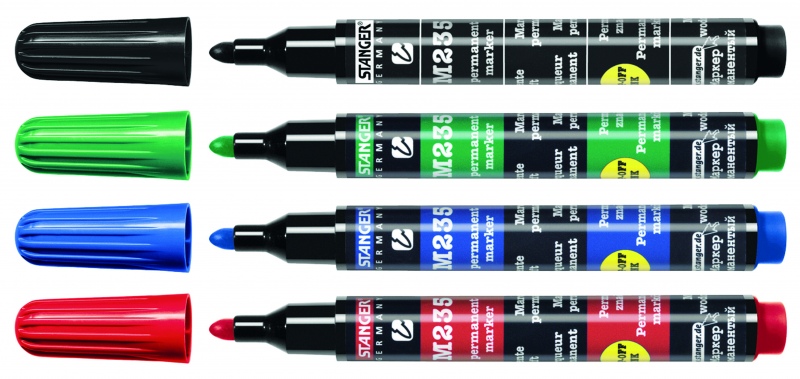 Stanger Permanentiniai žymekliai M235, 1-3 mm, 4 spalvų rinkinys 712012