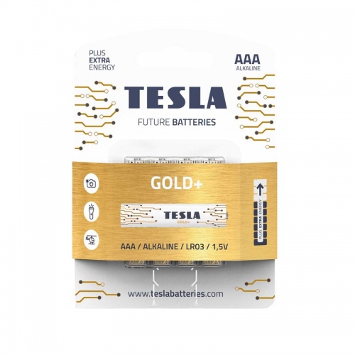 Baterija Tesla AAA Gold+ Alkaline LR03 1250 mAh (4 vnt)
