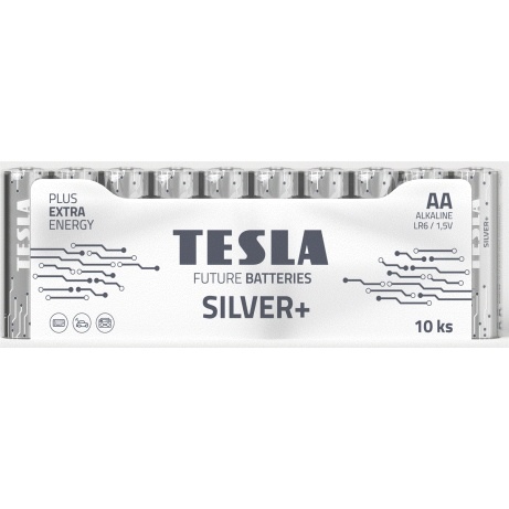 Baterija Tesla AA Silver+ Alkaline LR06 2600 mAh (10 vnt)