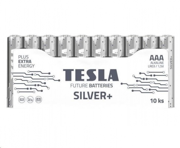 Baterija Tesla AAA Silver+ Alkaline LR03 1150 mAh (10 vnt)
