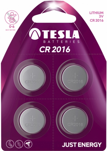 Baterija Tesla CR2016 Lithium 90 mAh (4 vnt)