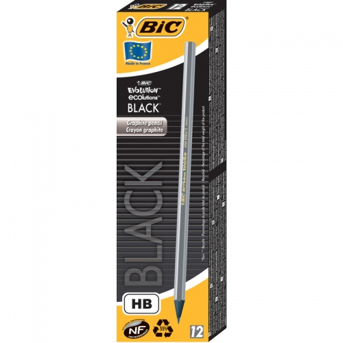 Bic Pieštukai Evolution Black Eco HB, 12vnt. pakuotėje