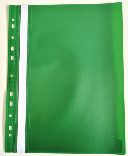 Segtuvelis skaidriu viršeliu su perforacija AD Class  100/150 žalias , 25 vnt./pak.
