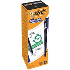 Bic Gelinis rašiklis Gel-Ocity Quick Dry, juodas, pakuotėje 12vnt 494664
