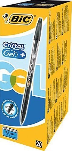 Bic Gelinis rašiklis CristalGel 0.7 mm, juodas, pakuotėje 20 vnt 721286