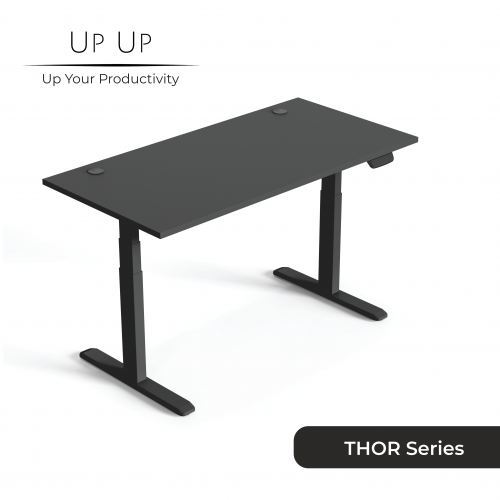 Reguliuojamo aukščio stalas Up Up Thor Juodas, Stalviršis L Juodas