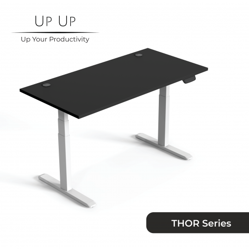 Reguliuojamo aukščio stalas Up Up Thor Baltas, Stalviršis L Juodas