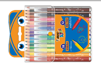 BIC Kid Couler flomasteriai ir Evolution spalvinimo pieštukai