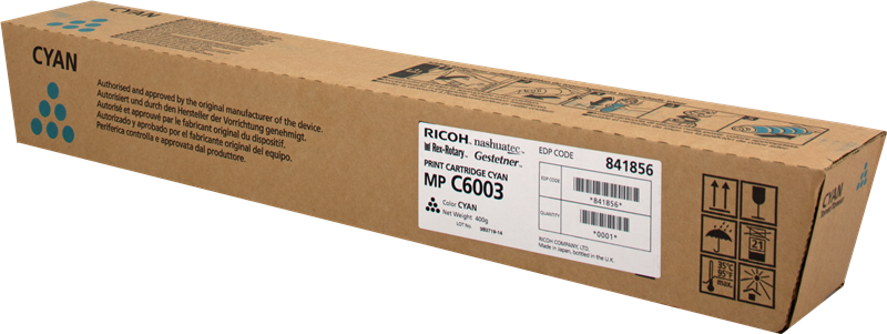 Ricoh MP C6003 / 5503 (841856), žydra kasetė Open Box
