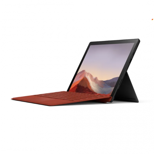 Planšetinis kompiuteris Microsoft Surface Pro 7 Black + Surface Pro Type Cover Poppy Red