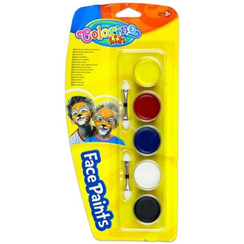 Dažai veidui dažyti Colorino Kids 5 spalvų